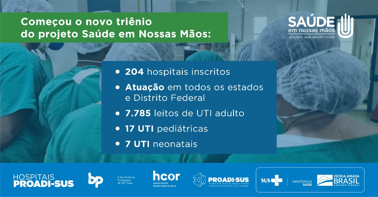 Projeto Saúde em Nossas Mãos inicia novo triênio com aumento de 76% de participação de hospitais do SUS